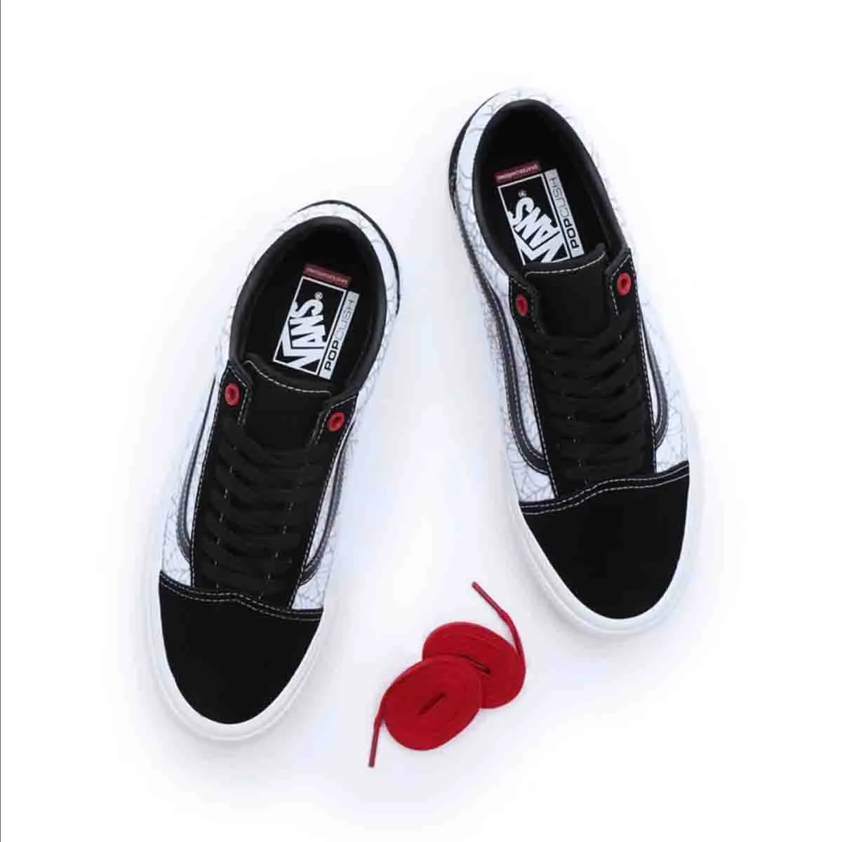 Vans - Black Widow Spider Skate Old Skool Shoes Black/Red/White