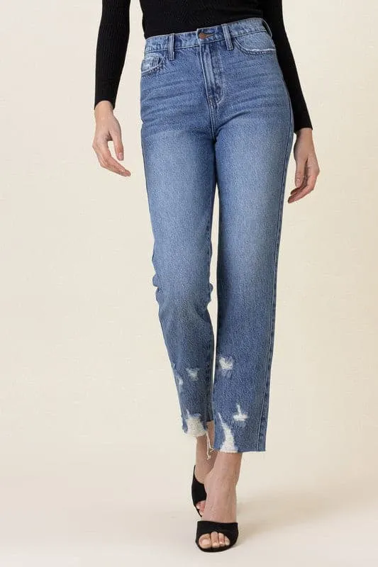 Way To Go High-Waisted Straight Ankle Jeans