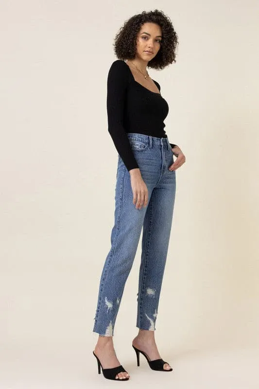 Way To Go High-Waisted Straight Ankle Jeans