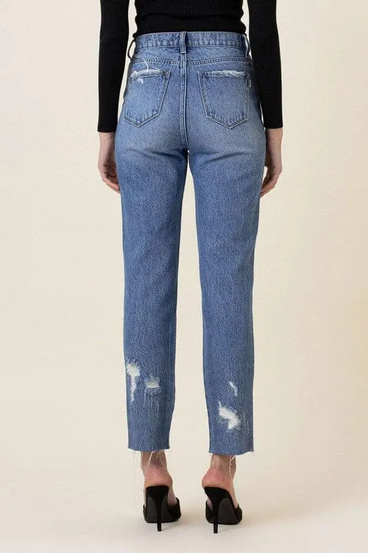 Way To Go High-Waisted Straight Ankle Jeans