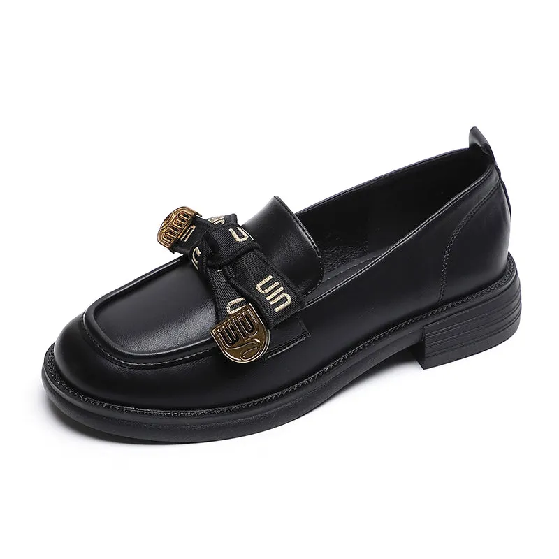 Women Fashion Bowknot Casual Lug Sole Loafers