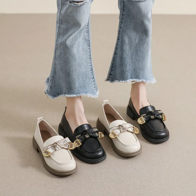 Women Fashion Bowknot Casual Lug Sole Loafers