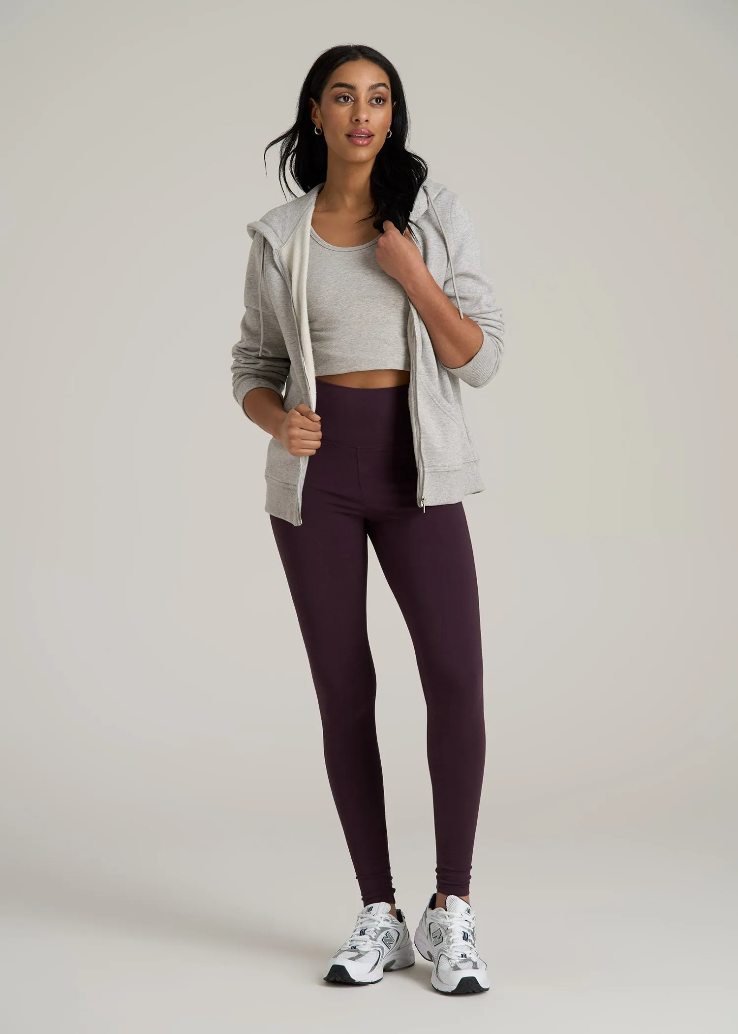 Women's Tall Cotton Leggings in Deep Purple