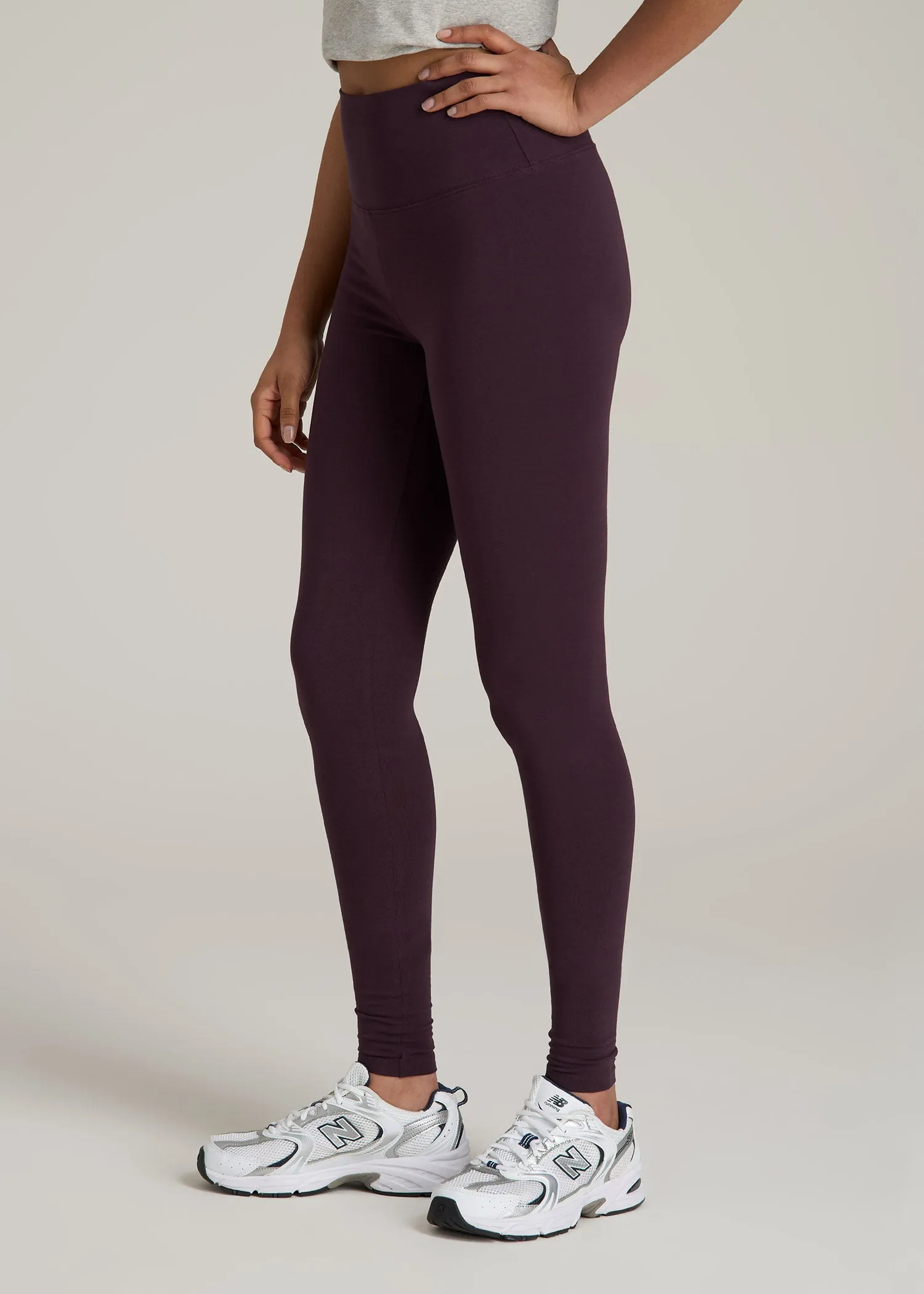 Women's Tall Cotton Leggings in Deep Purple