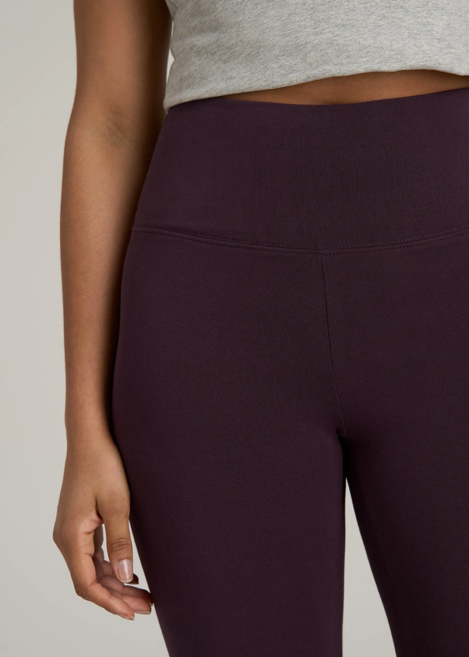 Women's Tall Cotton Leggings in Deep Purple