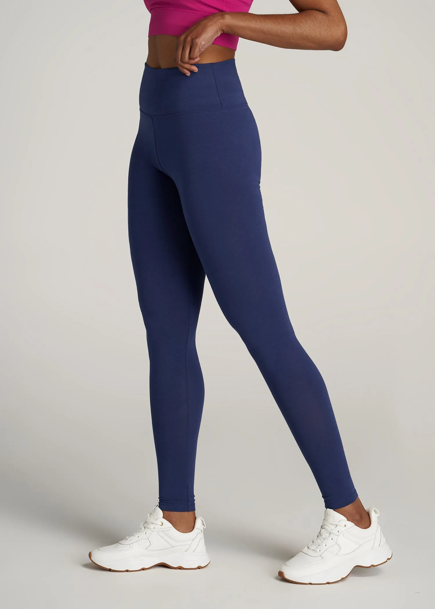 Women's Tall Cotton Leggings in Midnight Blue