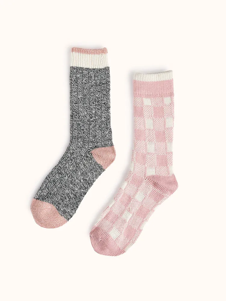 Women's Wool Blend Crew Socks (2 Pairs)